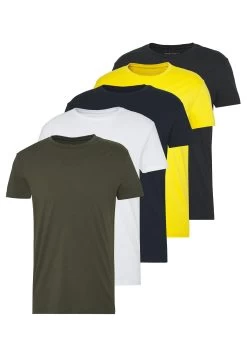 Pier One 5 PackT-Shirt BasicOlive/ White/ Navy /Yellow /Black Uomo T-shirt E Polo PI922O0GU-N11 -Pier One 1b9164789150411d82264f1147f53451