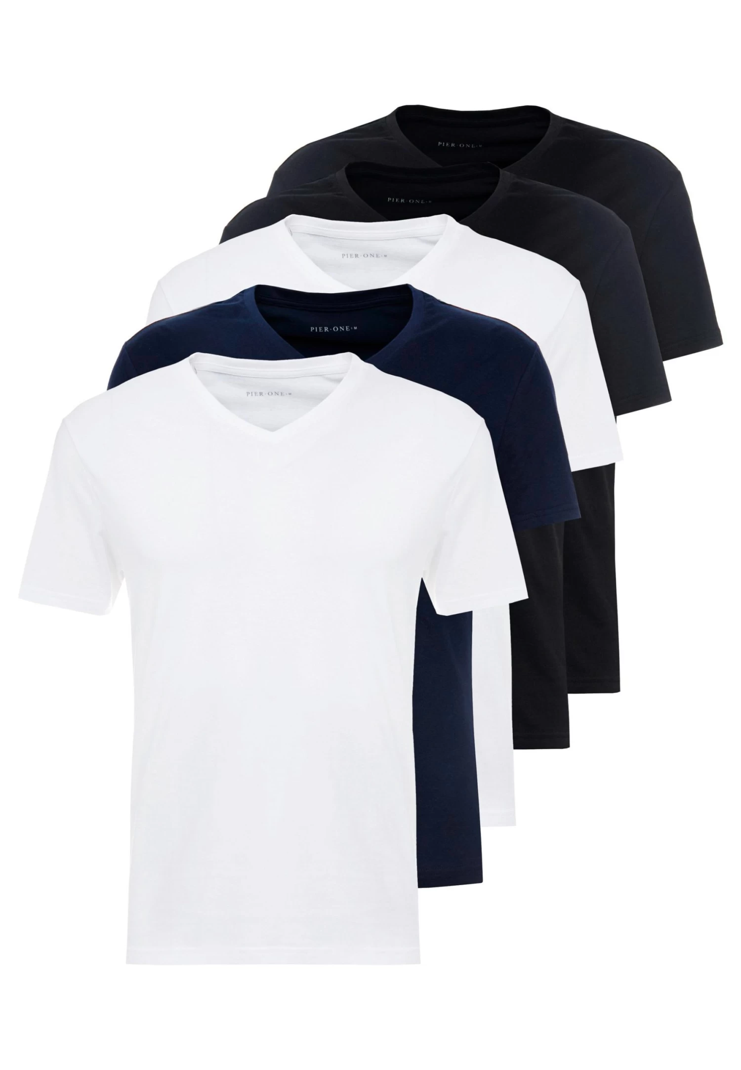 Pier One 5 PackT-Shirt BasicWhite/Blue/Black Uomo T-shirt E Polo PI922O0GS-A12 7 Pier One 5 PackT-Shirt BasicWhite/Blue/Black Uomo T-shirt E Polo PI922O0GS-A12 - immagine 5