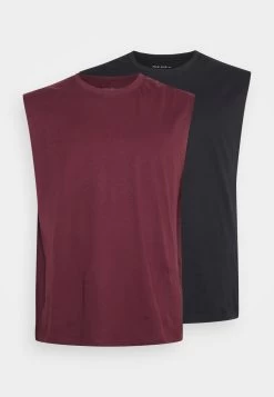 Pier One 2 Pack TopBlack/Bordeaux Uomo T-shirt E Polo PI922O0Y1-Q11 -Pier One 2ac5f57178424d019ccd91bc01a91252
