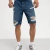 Pier One Shorts Di JeansDark Blue Denim Uomo Jeans PI922F05E-K11 -Pier One 4339318a9d5945b59f53f364edca03d2