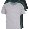 Pier One 3 Pack T-Shirt BasicBlack, Grey, Green Uomo T-shirt E Polo PI922O0GO-Q12 -Pier One 52134d96565747c2b7ae7569c6f97bb0