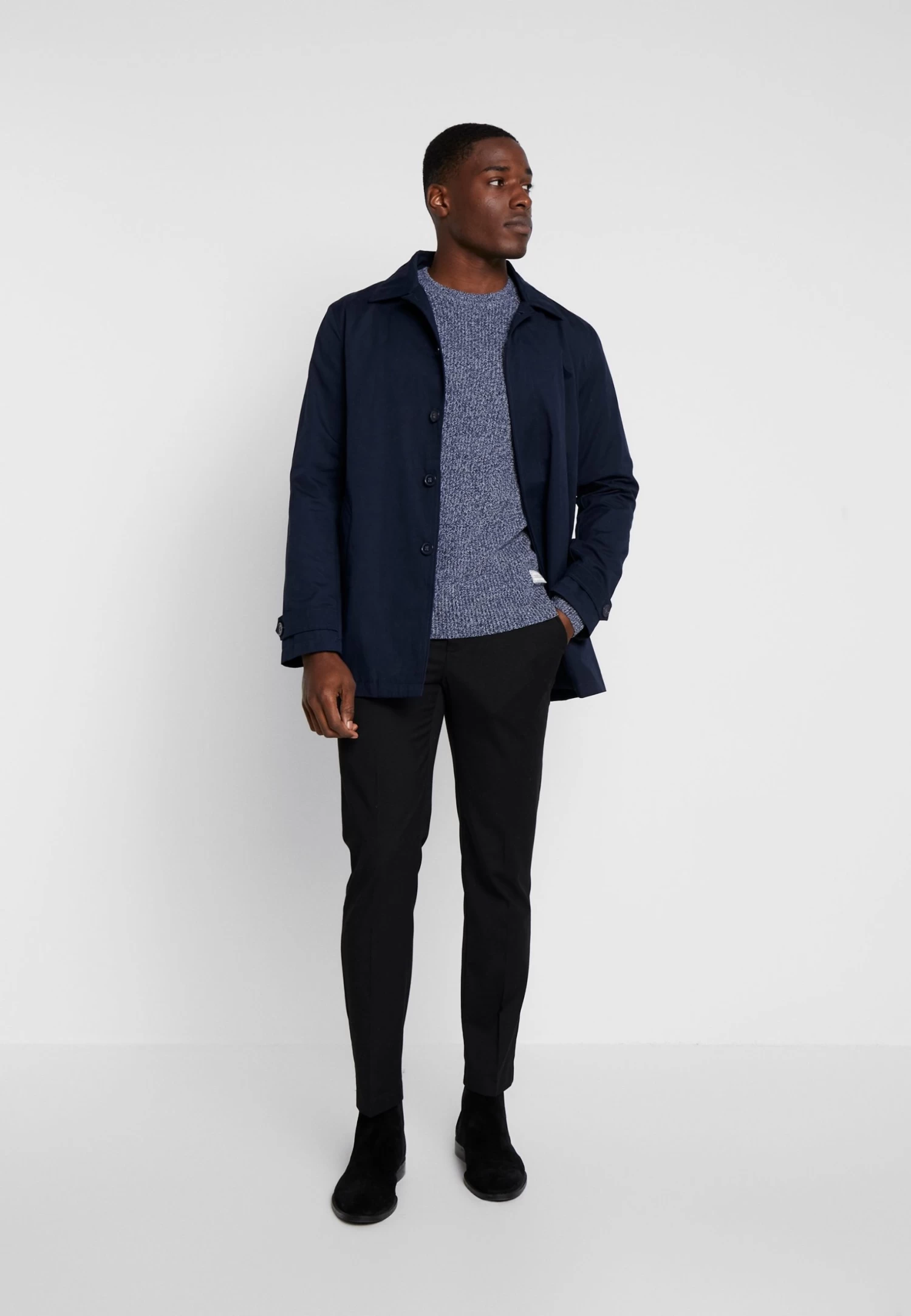 Pier One Multicolour Half Cardigan Jumper - Maglione - Mottled Blue 4 Pier One Multicolour Half Cardigan Jumper - Maglione - Mottled Blue - immagine 2