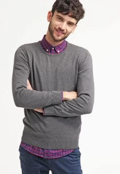 Pier One Basic Crewneck - Maglione - Dark Grey Melange