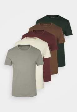 Pier One 5 PackT-Shirt BasicBordeaux/Light Grey/Brown Uomo T-shirt E Polo PI922O0GY-G12 -Pier One 83cca5e18c004829aaae044651c3ddc2