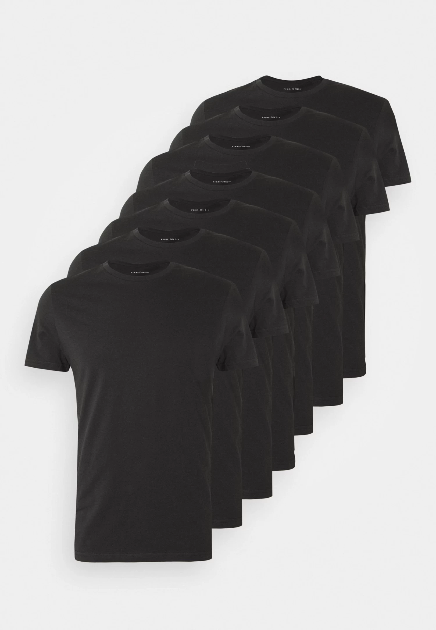 Pier One 7 Pack - T-Shirt Basic - Black 3 Pier One 7 Pack - T-Shirt Basic - Black