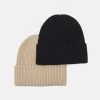 Pier One Unisex 2 Pack - Berretto - Black/Beige -Pier One c7bb7562cd4b4bedaf0dc29ea2a3bcd3