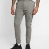 Pier One Cuffed Skinny Trouser- Pantaloni Cargo - Grey
