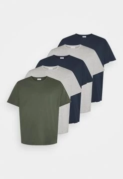 Pier One 5 PackT-Shirt BasicKhaki/Grey/Dark Blue Uomo T-shirt E Polo PI922O0R0-N11 -Pier One d3fe6e185c83415bbbdfd7d53b4f9bb2