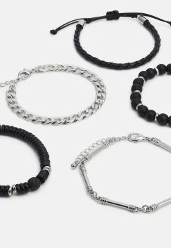 Pier One 5 PackBraccialeSilver-Coloured, Black Uomo Gioielli PI952L00T-D11 -Pier One e7fdb58dc0d346889d43460456586028