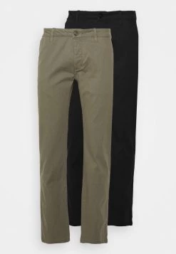 Pier One 2 Pack - Chino - Black/Olive -Pier One ebd10bb4afeb44f4b1e16c8a062cc5c1