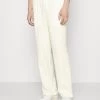 Pier One Drawcord Trousers Linen Blend - Pantaloni - White