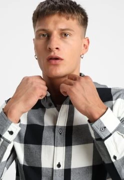 Pier One Camicia - Black/White -Pier One f53db08a39734cb0a9045c08ab5cf6e6